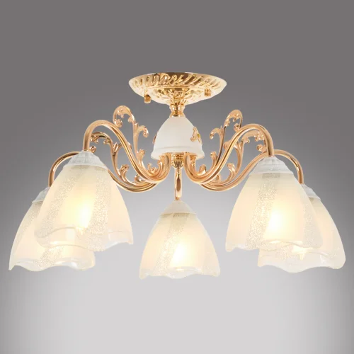 Люстра потолочная Nicole MR1661-5C MyFar белая на 5 ламп, основание золотое в стиле классический современный  фото 7