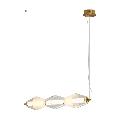 Светильник подвесной LED Plum FR6137PL-L21BT Freya белый прозрачный на 1 лампу, основание латунь в стиле современный арт-деко фото 10