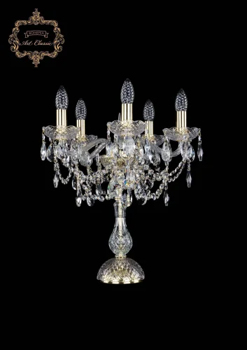 Настольная лампа 12.25.5.141-45.Gd.Sp Bohemia Art Classic прозрачная 5 ламп, основание золотое металл в стиле классический 