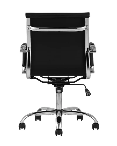 Кресло офисное TopChairs City S, черное УТ000001923 Stool Group, чёрный/экокожа, ножки/металл/хром, размеры - ****560*620 фото 5