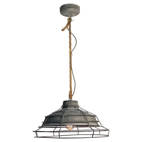 Светильник подвесной лофт Brentwood GRLSP-9878 Lussole серый 1 лампа, основание серое в стиле лофт  фото 2