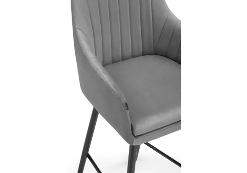 Полубарный стул Райнер MR -11 / черный 532409 Woodville, серый/велюр, ножки/металл/чёрный, размеры - ****570*570 фото 6