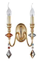 Бра MERCEDES AP2 GOLD/COLOR Crystal Lux разноцветный без плафона 2 лампы, основание золотое в стиле классический флористика 