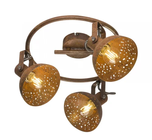 Спот с 3 лампами лофт Celine 54652-3 Globo коричневый E14 в стиле лофт 