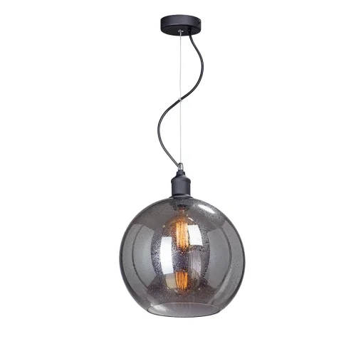 Светильник подвесной V4847-1/1S Vitaluce серый чёрный 1 лампа, основание чёрное в стиле лофт шар