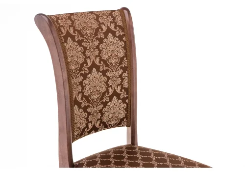 Деревянный стул Фабиано орех / шоколад 318611 Woodville, шоколад/ткань, ножки/массив березы дерево/орех, размеры - ****440*520 фото 8