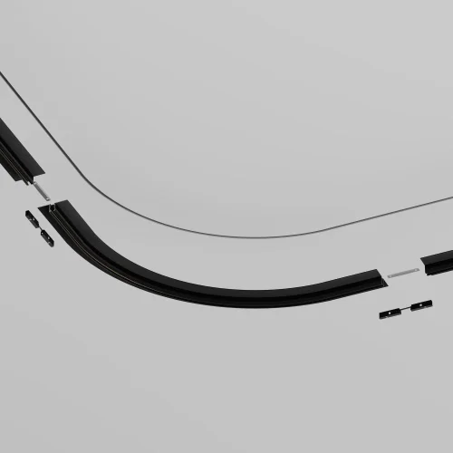Коннектор радиусный R600 встраиваемый под ГКЛ 9,5мм черный Magnetic track system Levity TRA184-R600-12B Maytoni чёрный в стиле современный хай-тек для светильников серии Magnetic track system Levity встраиваемый levity магнитная фото 4