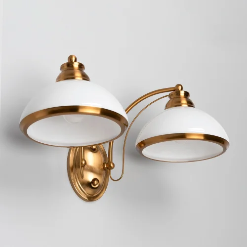 Бра Краков CL401323 Citilux белый на 2 лампы, основание бронзовое жёлтое в стиле современный фото 4