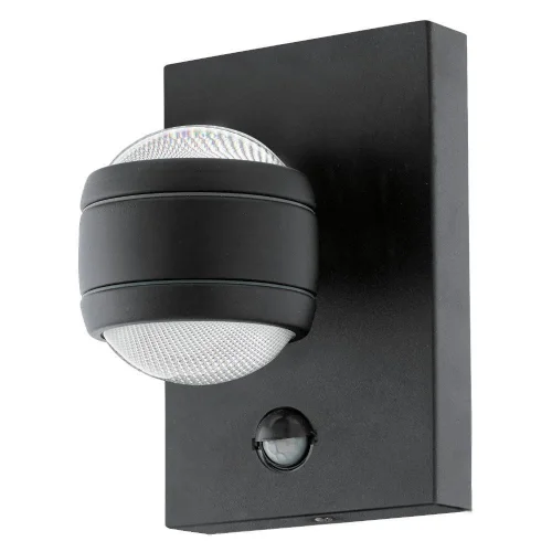 Настенный светильник LED SESIMBA 1 96021 Eglo уличный IP44 чёрный 2 лампы, плафон чёрный прозрачный в стиле современный LED