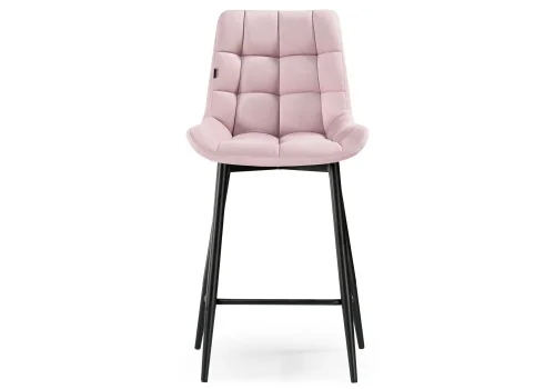 Полубарный стул Алст К розовый / черный 502121 Woodville, розовый/велюр, ножки/металл/чёрный, размеры - ****500*560 фото 2