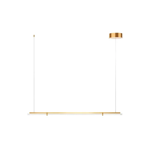 Светильник подвесной LED Plume MOD340PL-L20BS3K Maytoni прозрачный на 1 лампу, основание латунь в стиле современный минимализм линейный