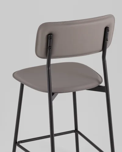 Стул барный Mikkie, серый УТ000039226 Stool Group, серый/экокожа, ножки/металл/чёрный, размеры - ***** фото 6