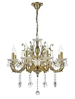 Люстра хрустальная подвесная Colzano E 1.1.8.200 CG Dio D'Arte без плафона на 8 ламп, основание золотое в стиле классика 