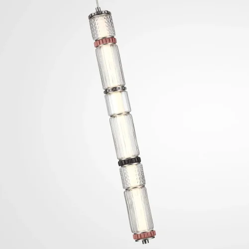 Светильник подвесной Collier 5456/18L Odeon Light прозрачный на 1 лампу, основание серое никель в стиле современный трубочки фото 6