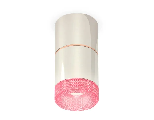 Светильник накладной Techno spot XS7405082 Ambrella light розовый серебряный 1 лампа, основание серебряное в стиле современный хай-тек круглый