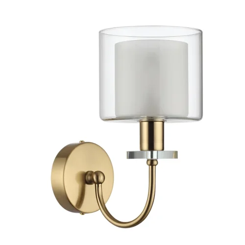 Бра Saga 5088/1W Odeon Light прозрачный белый на 1 лампу, основание античное бронза в стиле классический 