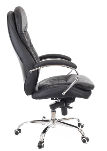 Кресло руководителя Valencia M Кожаное Черный EC-330 Leather Black Everprof, чёрный/кожа, ножки//, размеры - 1200*1260***660* фото 2