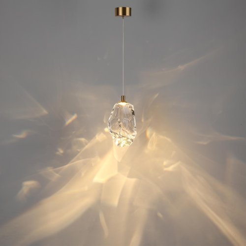 Светильник подвесной LED Gemme 7114/4LA Odeon Light прозрачный на 1 лампу, основание бронзовое в стиле классический современный выдувное фото 5