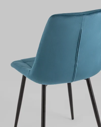 Стул Флекс New, велюр сине-зеленый УТ000039291 Stool Group, зелёный/велюр, ножки/металл/чёрный, размеры - *830**** фото 8