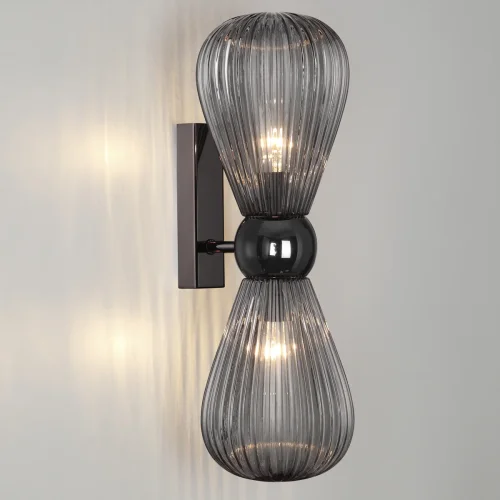 Бра Elica 5417/2W Odeon Light чёрный серый на 2 лампы, основание чёрное в стиле современный  фото 4