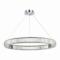Люстра подвесная LED Tivoli SL1622.163.01 ST-Luce прозрачная на 1 лампа, основание хром в стиле современный кольца