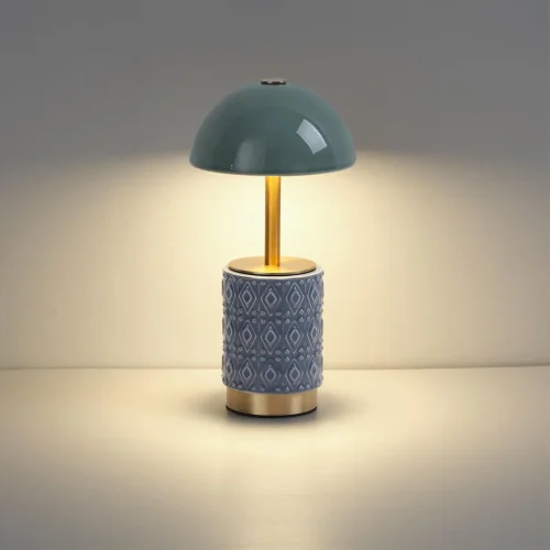 Настольная Лампа светодиодная Lulu 5452/3TL Odeon Light зелёная на 1 лампу, основание зелёное латунь керамика металл в стиле классический современный аккумулятор фото 5