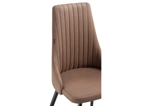 Деревянный стул Нараян velutto 23 / черный 462158 Woodville, коричневый/велюр, ножки/металл/чёрный, размеры - ****470*540 фото 5