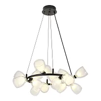 Люстра подвесная Inglewood LSP-6063 Lussole белая на 16 ламп, основание чёрное в стиле современный 
