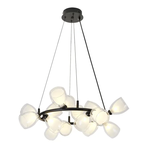 Люстра подвесная Inglewood LSP-6063 Lussole белая на 16 ламп, основание чёрное в стиле современный 