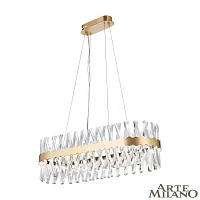 Люстра подвесная LED с пультом AM-Venezia 311096/L800 BS Arte Milano прозрачная на 1 лампу, основание латунь в стиле современный с пультом