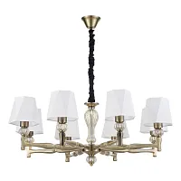 Люстра подвесная 672/8S Brass Escada белая на 8 ламп, основание бронзовое в стиле современный 