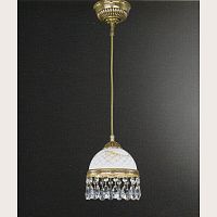 Светильник подвесной L 7100/16 Reccagni Angelo белый 1 лампа, основание золотое в стиле классический 