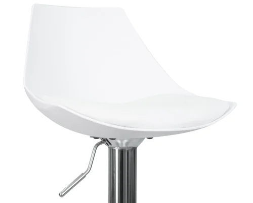 Стул барный 3000-LM ROCKY, цвет сиденья белый, цвет основания хром Dobrin, белый/экокожа, ножки/металл/хром, размеры - 830*1040***380*480 фото 7