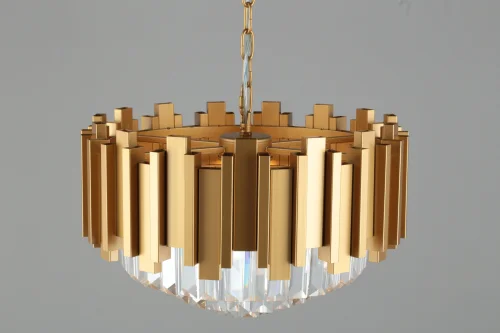 Люстра подвесная Rapolla OML-72003-06 Omnilux прозрачная золотая на 6 ламп, основание золотое в стиле классический  фото 2