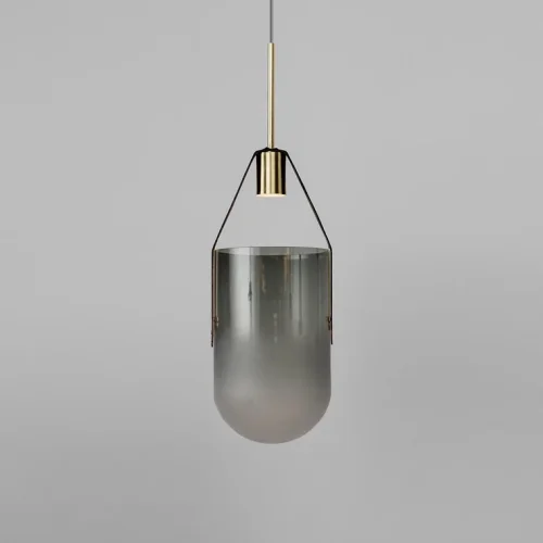 Светильник подвесной ARC WELL D20 Grey 193579-26 ImperiumLoft серый 1 лампа, основание латунь в стиле современный 