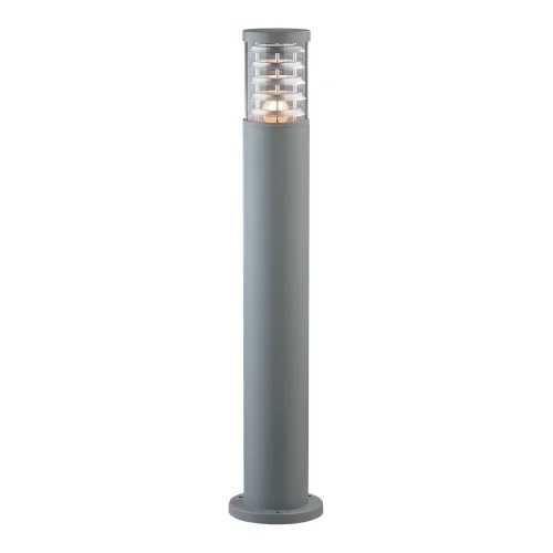 Парковый светильник TRONCO PT1 H80 GRIGIO Ideal Lux уличный IP44 серый 1 лампа, плафон прозрачный в стиле современный E27