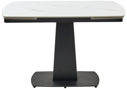 Керамический стол Balde 140 matt white marble solid ceramic / black 593885 Woodville столешница белая из керамика фото 7