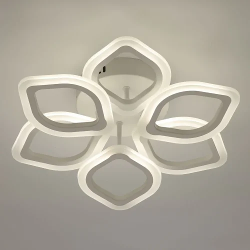 Люстра потолочная LED с пультом Мадлен 424013206 DeMarkt белая на 1 лампа, основание белое в стиле хай-тек с пультом фото 2