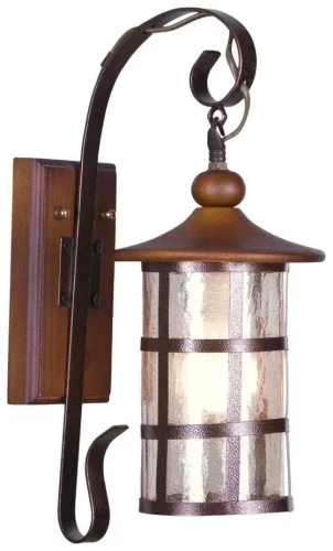 Бра  588-701-01 Velante прозрачный на 1 лампа, основание чёрное коричневое в стиле кантри 