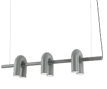 Светильник подвесной LED Канти 08465-3A,16 Kink Light серый 6 ламп, основание серое в стиле арт-деко модерн лофт 