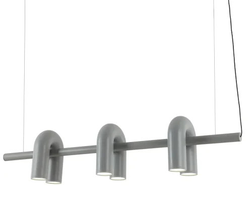 Светильник подвесной LED Канти 08465-3A,16 Kink Light серый 6 ламп, основание серое в стиле арт-деко лофт современный 