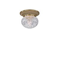 Светильник потолочный PL 7801/1 Reccagni Angelo белый 1 лампа, основание золотое в стиле классический 
