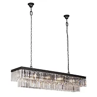 Люстра подвесная V5146-1/15 Vitaluce прозрачная на 15 ламп, основание чёрное в стиле современный классический 