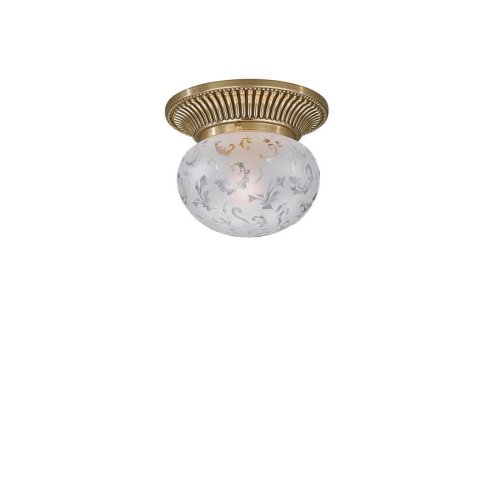 Светильник потолочный PL 7801/1 Reccagni Angelo белый 1 лампа, основание золотое в стиле классический 