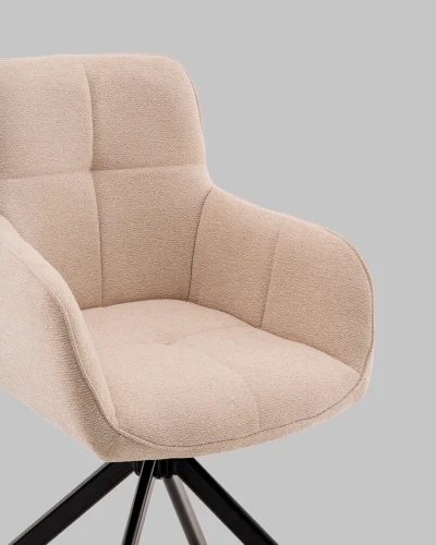 Стул обеденный Edme,  кремовый УТ000040785 Stool Group, кремовый/рогожка, ножки/металл/чёрный, размеры - *860**** фото 8