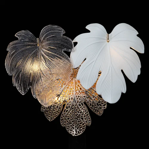 Бра Dryad CL305330 Citilux прозрачный белый на 3 лампы, основание золотое в стиле классический современный флористика фото 5