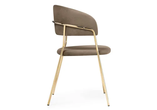 Стул на металлокаркасе Kamelia cappuccino / gold 15318 Woodville, капучино/велюр, ножки/металл/золотой, размеры - ****570*540 фото 4