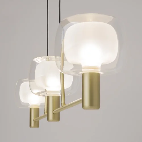 Светильник подвесной Vision MOD411PL-03G Maytoni прозрачный на 3 лампы, основание золотое в стиле современный фото 4