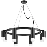 Люстра подвесная Rullo LR0188743741 Lightstar чёрная на 8 ламп, основание чёрное в стиле хай-тек 