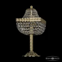 Настольная лампа 19112L6/H/20IV G Bohemia Ivele Crystal прозрачная 2 лампы, основание золотое металл в стиле классический sp